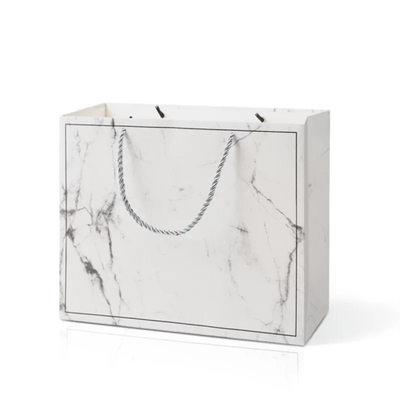 2020 Hot Selling Recyclable Cute Custom Rose Gold Marble Boutique Gift Paper Shopping Bags With Logo Printed